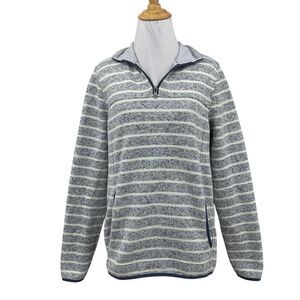 Thread+Supply Sweatshirt Womens M Medium Multi Stripe Quarter Zip Mock Fleece